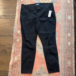 Old Navy Black Distressed Skinny Jeans